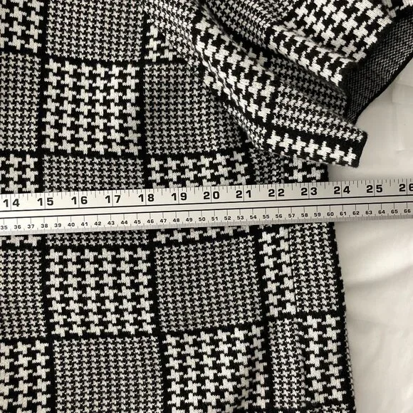 Dressbarn Women's Houndstooth Open Front Cardigan Black White Sz 22/24 - Picture 6 of 7